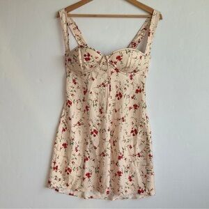 Rumored Floral Mini Dress Womens M Light Pink Floral Feminine Silky